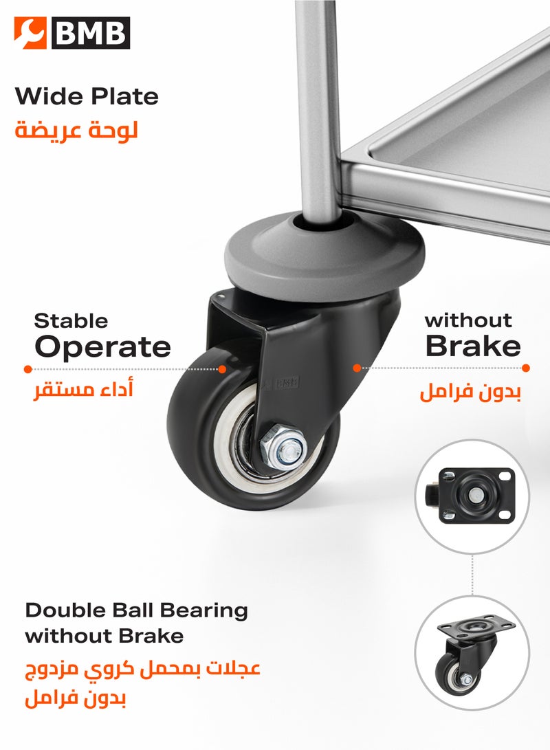 BMB tools 1.5inch Black PVC White Rim Caster - Swivel - Plate - Image 3