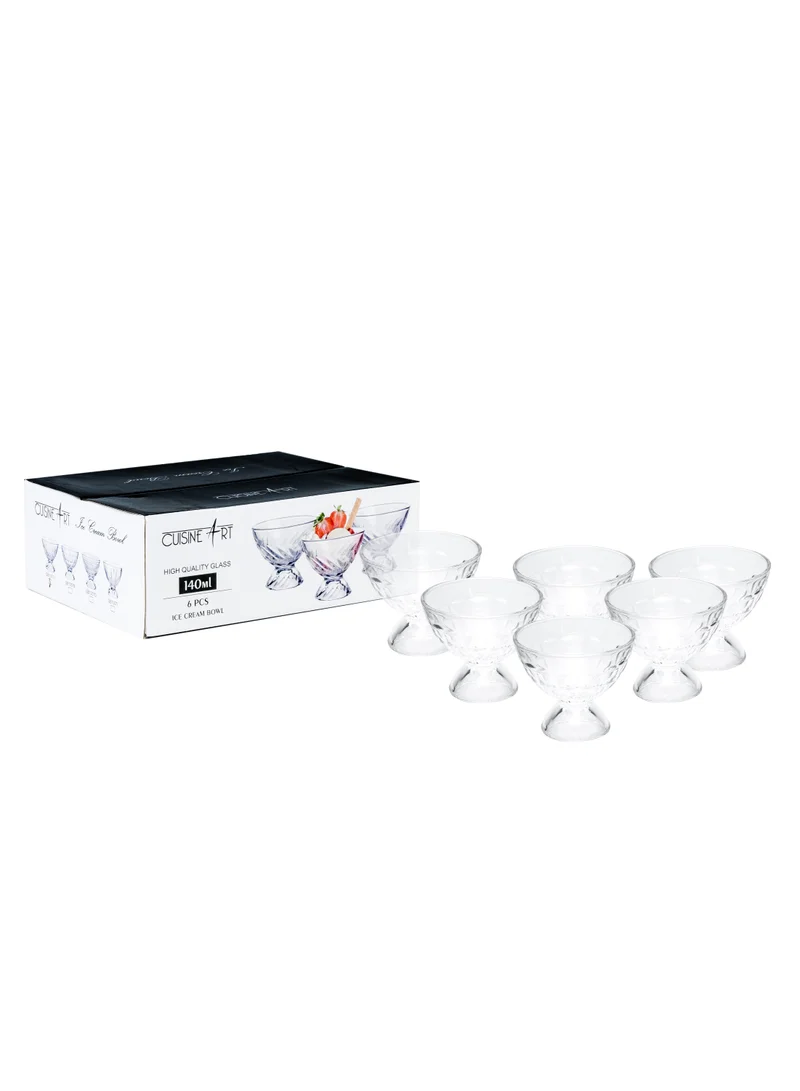 Cuisine Art Cuisine Art Glass Dessert Bowl, 140ml - B, Transparent, 6 Pieces