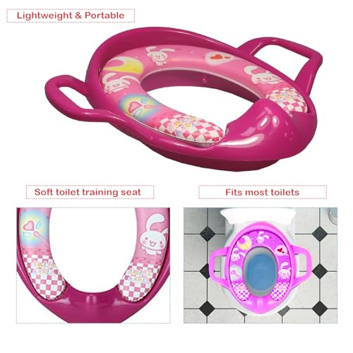 Safe-O-Kid® Soft Cushioned Potty Seat Training with Easy Grip Handles for Baby, Pink, 4-36 Months - Image 4
