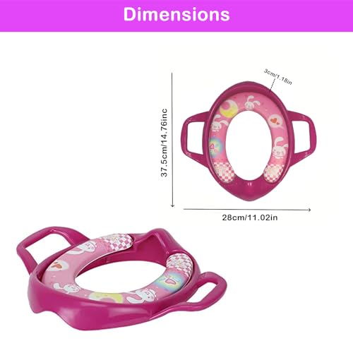 Safe-O-Kid® Soft Cushioned Potty Seat Training with Easy Grip Handles for Baby, Pink, 4-36 Months - Image 5