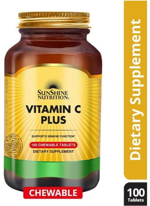 Vitamin C Plus Promotes Optimal Immune Function Provides Superior Antioxidant 100 Chewable Tablets