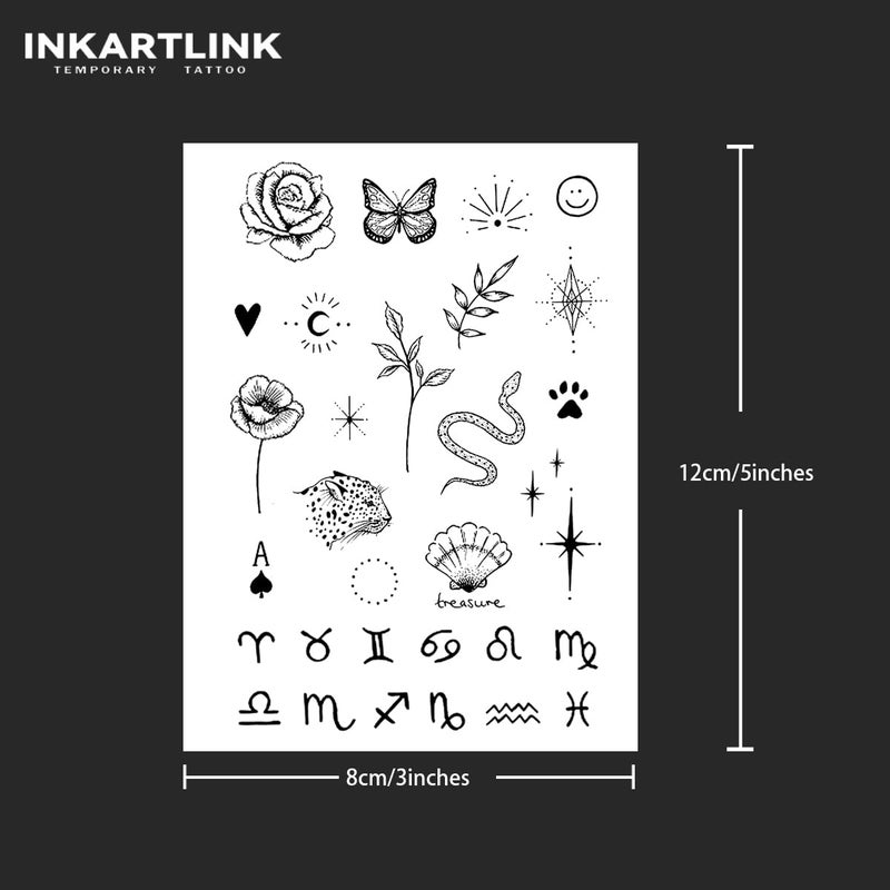 INKARTLINK Tattoo Tech, 2 Sheets Medium Semi Permanent Tattoo, Adult Art Design Temporary Tattoos, Lasts 1-2 Weeks, Waterproof, Realistic Look, (Woman's Finger Constellations) - Image 4