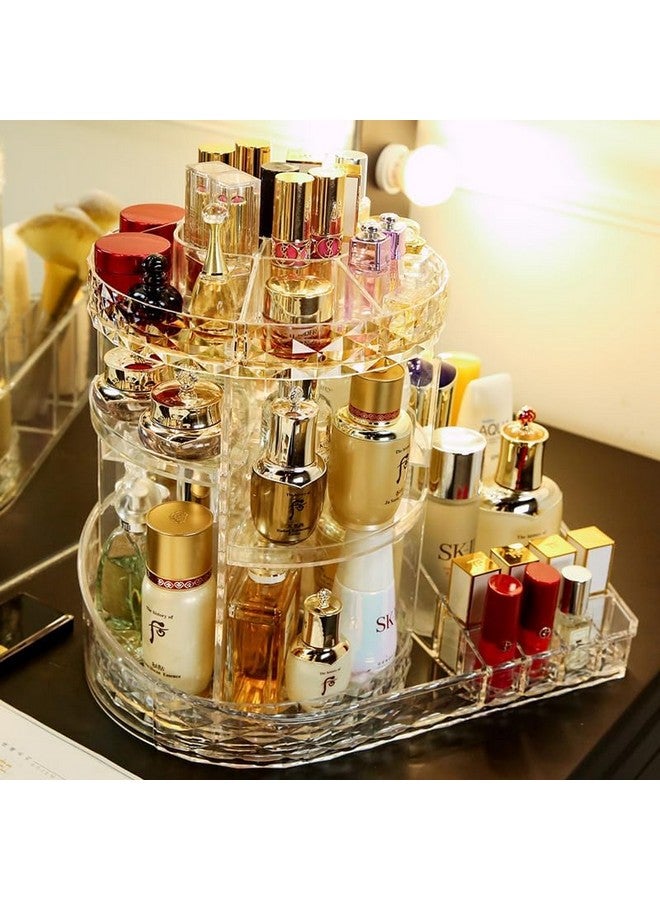 VBM Makeup Organizer Plastic Box, Cosmetics Storage Display Holder With Drawers, Portable Handle, Fully Open Waterproof Dustproof Lid, Great For Bathroom, Dresser, Countertop (White) - Image 1