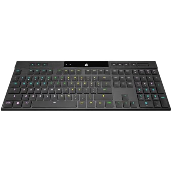 rayihni لوحة مفاتيح الألعاب K100 AIR اللاسلكية RGB فائق النحافة – مفاتيح CHERRY MX اللمسية وملف تعريف منخفض – متوافقة مع Bluetooth مع ICUE – PC MAC PS5 PS4 XBOX – AZERTY FR – سوداء - Image 2