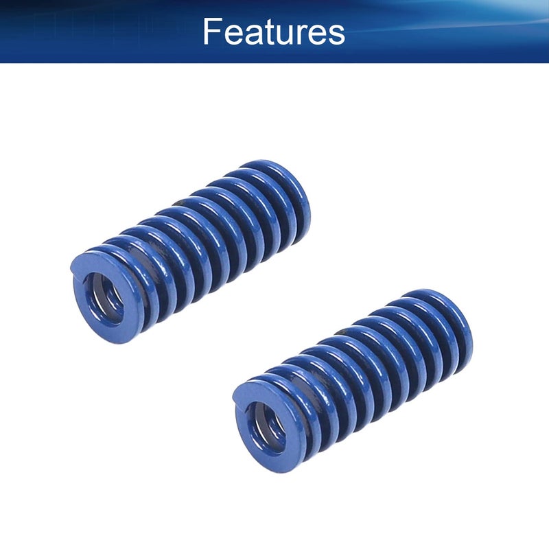 Metal Spring，Springs Compression Spring, 8mm OD 4mm ID 20mm Long Spiral Stamping Light Load Compression Mould Die Spring for 3D Printer Accessories Mechanical Equipment Blue Tone 2pcs - Image 4