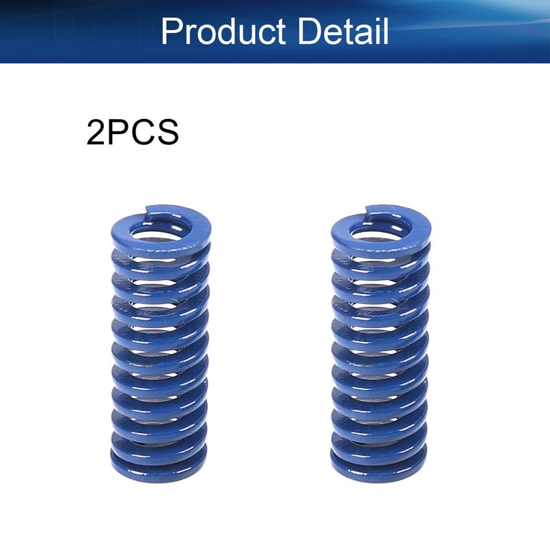 Metal Spring，Springs Compression Spring, 8mm OD 4mm ID 20mm Long Spiral Stamping Light Load Compression Mould Die Spring for 3D Printer Accessories Mechanical Equipment Blue Tone 2pcs - Image 2