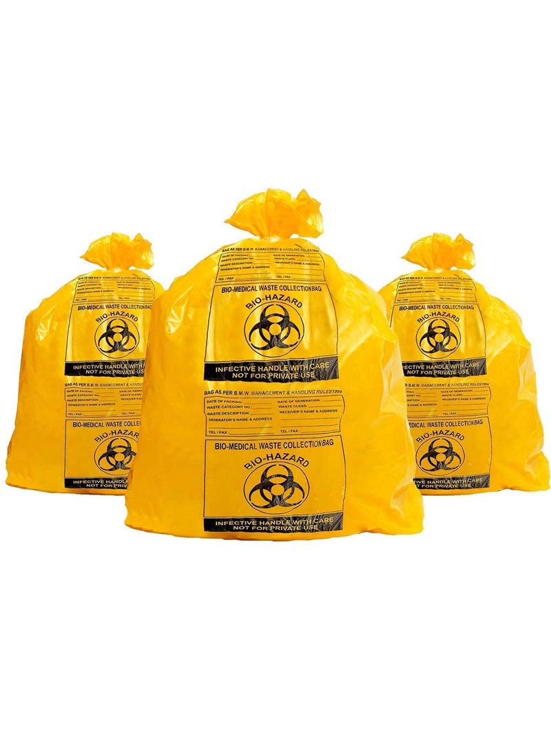 Naturalev Naturelav Yellow BiohazardBiomedical Waste Bag 29 39 Inches Pack of 100 Pcs Large Size  - Image 1