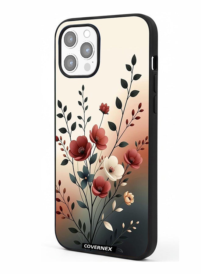 Covernex Apple iPhone 12 Pro Max Protective Case Cover Printed Featuring Elegant Soft Pastel Florals - Image 1