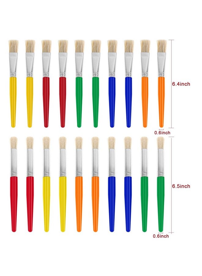 انزيوس فرش طلاء Anezus 20 قطعة من فرش طلاء الأطفال، فرش طلاء كبيرة للأطفال الصغار لطلاء أكريليك قابل للغسل - Image 5