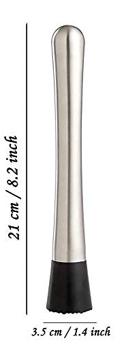 HAINE BarWare 7 Pieces Bar Set of Double Wall Ice Bucket Ice Tong Measuring Jig Whiskey Pourer Cocktail Shaker Muddler Stick Wine Opener Stainless Steel - Image 2