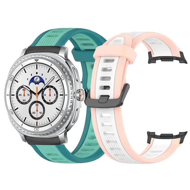 Bluejw Two-Tone Silicone Sport Band for Samsung Watch 8 Classic 46mm 44mm 40mm & Ultra - Watch Strap Replacement - Image 2
