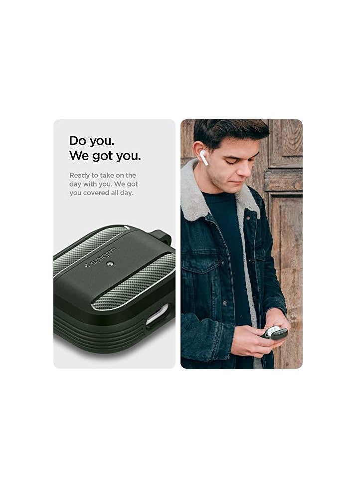 Spigen - Rugged Armor Case Cover For Apple AirPods Pro2 Matte Black - Image 1