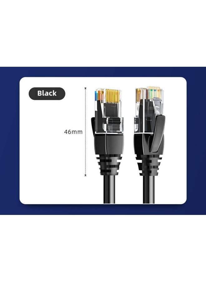 Generic Oxygen-free Copper Network Cable Type 6 Gigabit Network Jumper With Crystal Head Broadband Finished 8-core Twisted Pair Computer Room POE-Color:Black-Line Length:25m  - Image 1