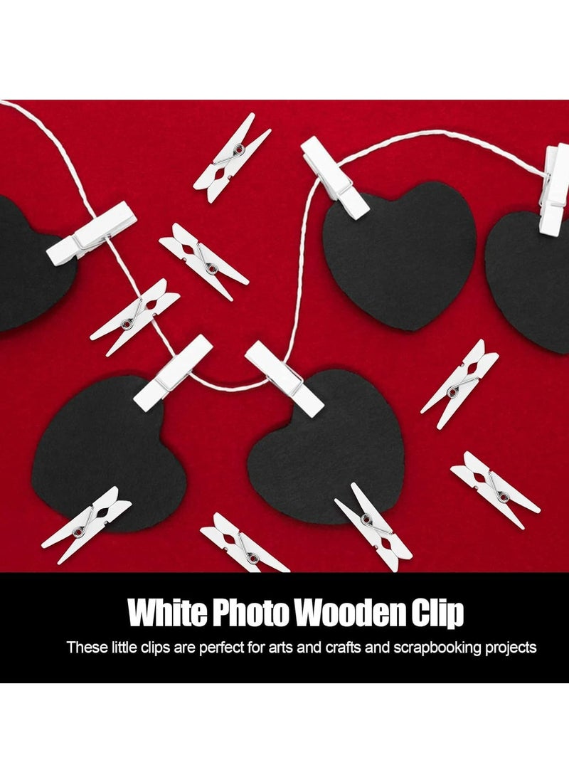 Oasisgalore White Mini Wooden Clips, for Paper, Photos, Clothes, Decor  - Image 3