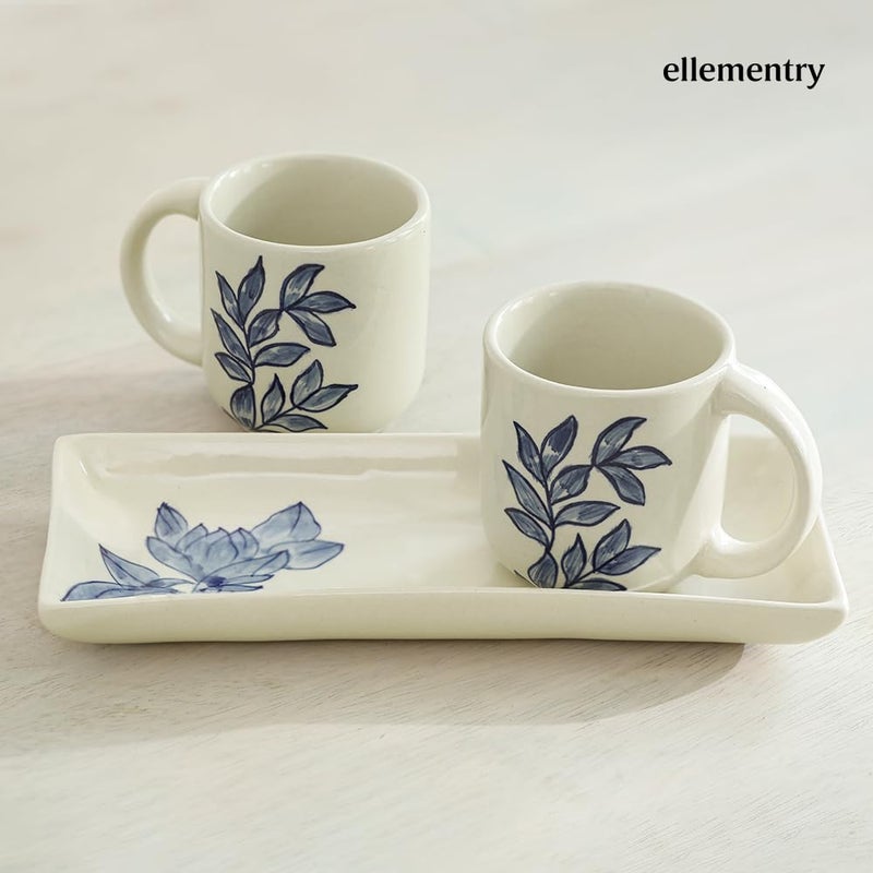 Ellementry طبق تقديم سيراميك ماغنوليا من إليمينتري للتقديم والتنظيم، طبق للمطبخ، طاولة القهوة وطاولة الطعام، صينية آمنة للطعام للهدايا وديكور المنزل - Image 5