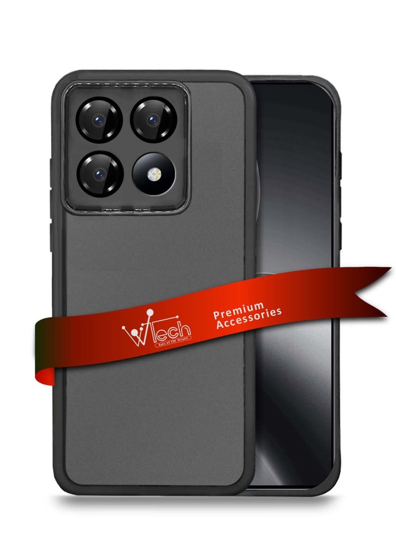 Wtech Xiaomi 14T Pro 5G 2024 Soft Transparent TPU Silicone Ultra Thin Phone Stylish Electroplated Camera Border Back Case Cover - Black - Image 1