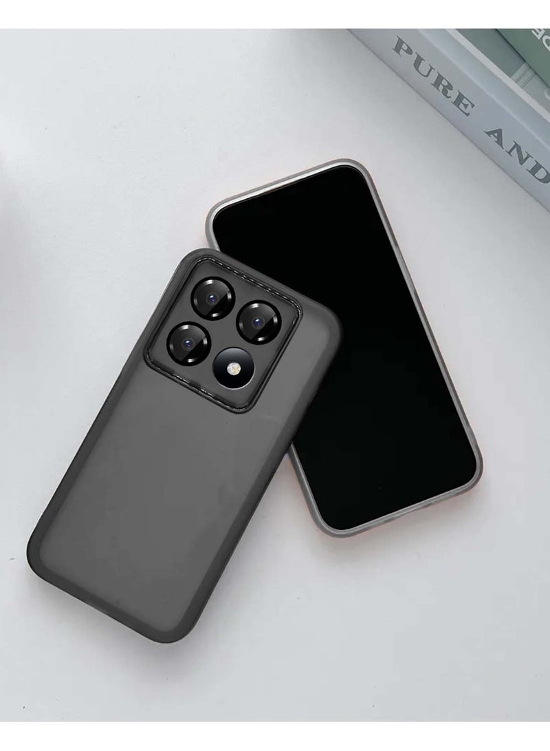 Wtech Xiaomi 14T Pro 5G 2024 Soft Transparent TPU Silicone Ultra Thin Phone Stylish Electroplated Camera Border Back Case Cover - Black - Image 2