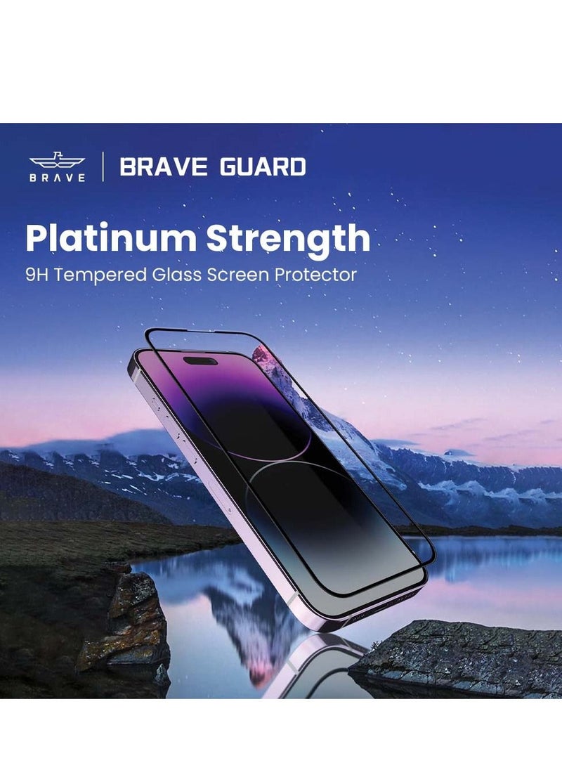 Brave - Premium 9H Tempered Glass Screen Protector for iPhone 13 Pro Max 6.7inch Unbreakable Edge to Edge Coverage Bubble Free, HD Clear, Anti-Scratch, Anti Crack, Easy Installation Including Easy Align Tray - Image 1