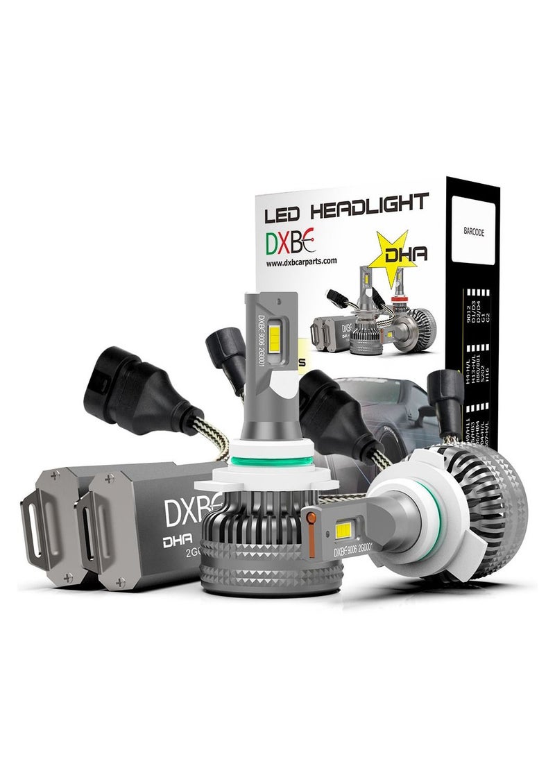 DXB-C 9006/HB4 100W 12.000LM SET 6500K LED Car Headlights 300% Brightness New 6500K Cool White Bulb High Beam and Low Beam - 2 Pcs - Image 1
