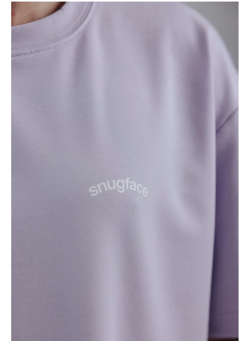 Snugface Snugface The Printed Oversized Tshirts, Purple, SF15-3PPL, Size-M