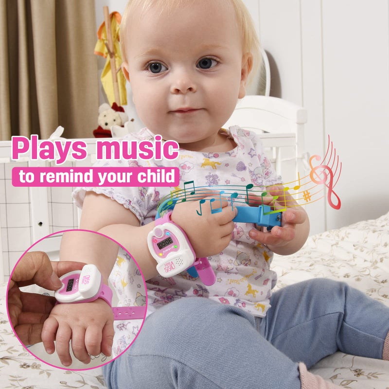 SKYROKU Potty Training Watch for Toddlers – Cute Toilet Shape, Music & Light Reminders, 3 Songs, Countdown Timer, Replaceable Battery, Silicone Strap – Easy Setup & Safe for Kids(Pink) - Image 2