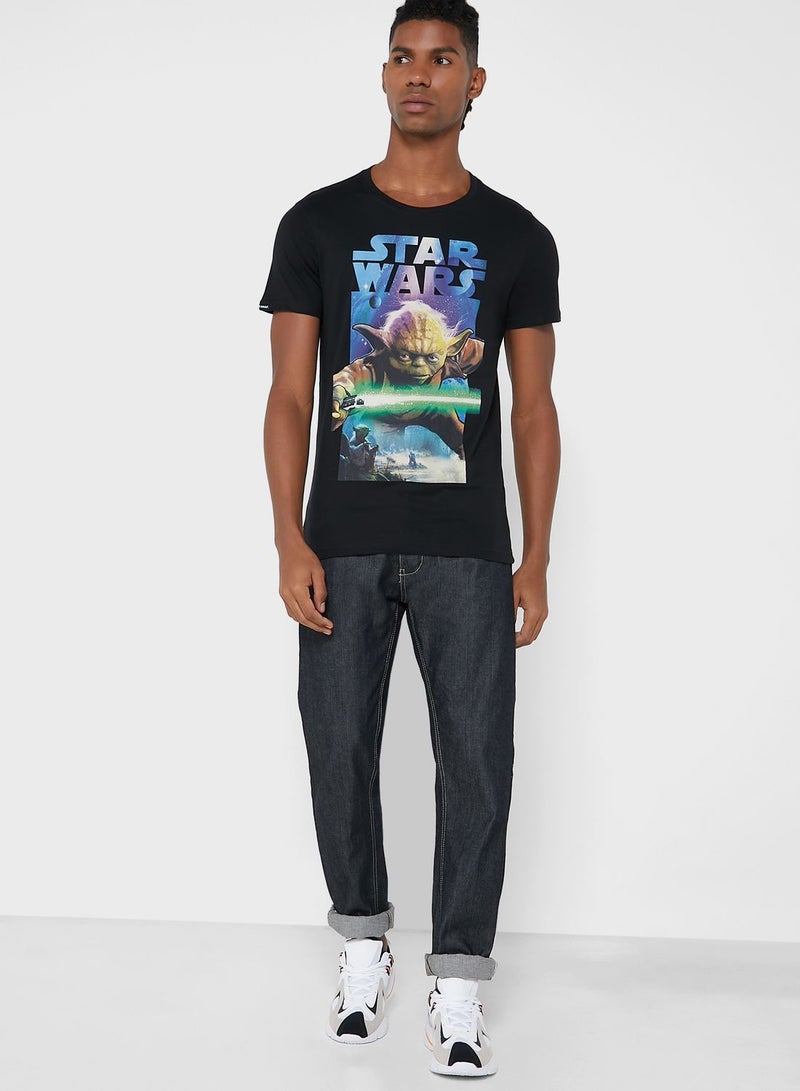 DIFUZED Yoda Poster Crew Neck T-Shirt - Image 4