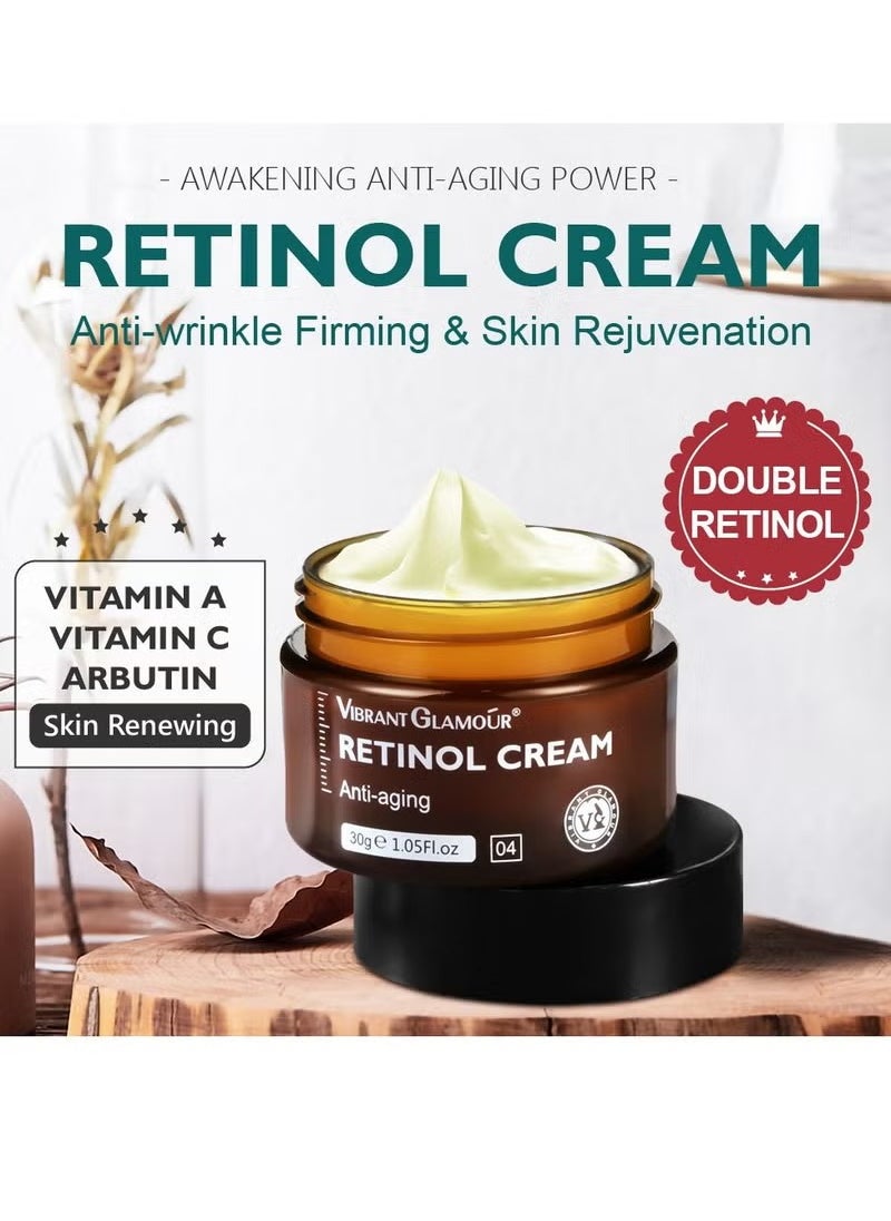 Vibrant Glamour - Effective Anti Aging Retinol Cream and Retinol Eye Serum Cream Collagen Anti Aging Collagen Firming Serum Anti wrinkle Cream Skin Tightening Lifting Hydrating Cream and Serum Combo - Image 1