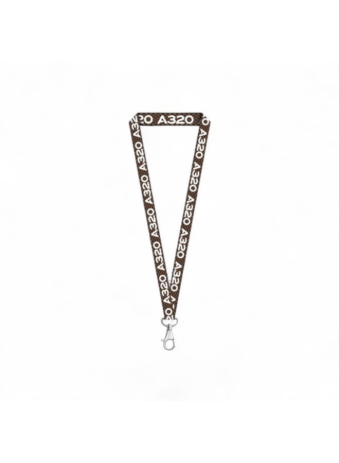 Fighter Gifts A320 BROWN CHECKERED LANYARD - Image 1
