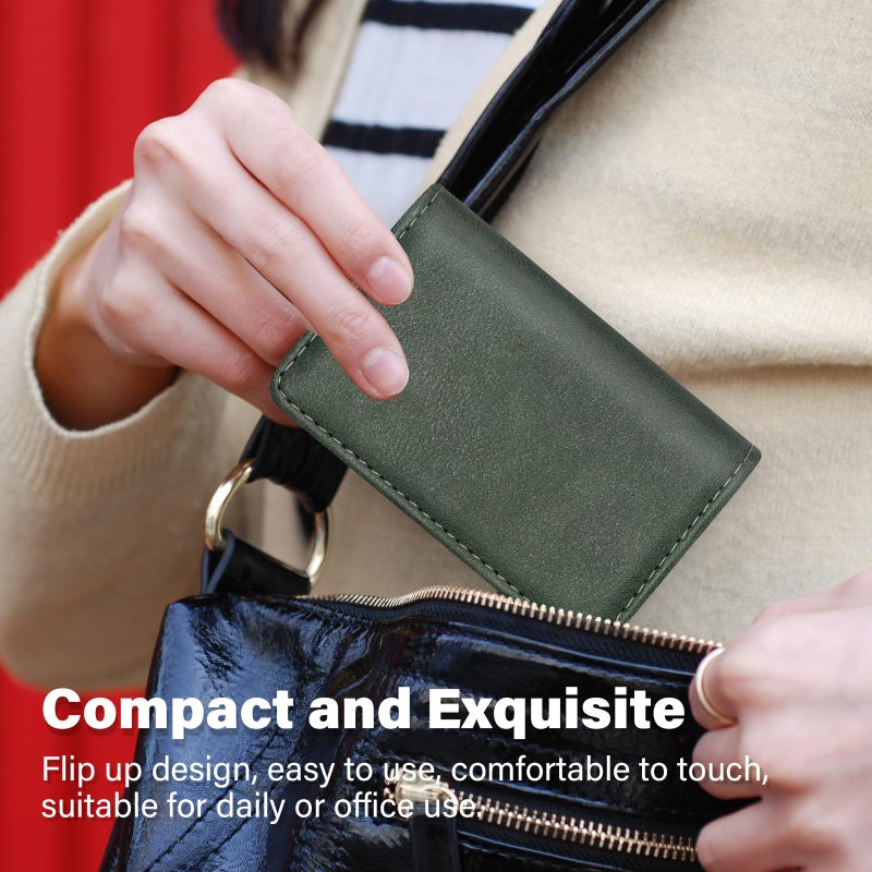 AI-DEE RFID Blocking Wallet - Minimalist Leather Business Credit Card Holder (12-Green) - Image 4