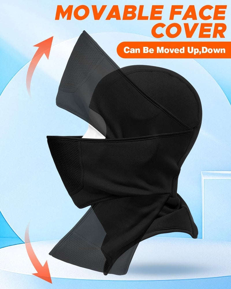 NORTHWIND Full face Balaclava Face Ski Mask with Movable Deisgn for Men Women Thermal Fleece Winter Head Face Covering for Bike Cold Weather Skiing Warmer Face Gaiter (in, Alpha, Free Size, Black) - Image 2