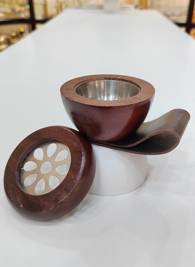 Radin Bakhoor Burner Beautiful Design Wooden Hand Crafted Incense Burner With Magnet Cover Damanhoor - Image 1