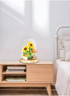 GROIC Flower Bouquets Building Sets,Sunflower Building Blocks with Dust Cover Home Decor, Gifts for Girlfriend Lover Wife Women,Flower DIY Toy  - Image 5