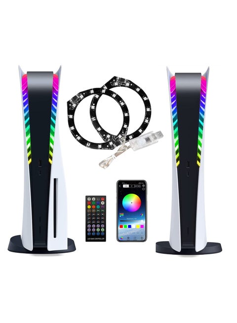 DIY Decoration Accessories Flexible LED Light Strip Sticker Music Sync with 8 Colors 400 Lighting Effects compatible with PS5 Console