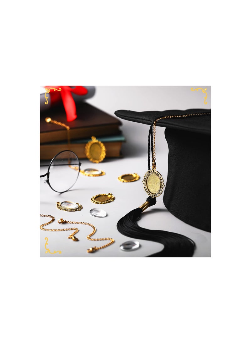 SOLARAE 20 Pcs Graduation Cap Pendant Charms - Personalized Photo Charms for Memorial Decoration on Graduation Caps, Perfect for Ceremony Keepsakes (Gold) - Image 4