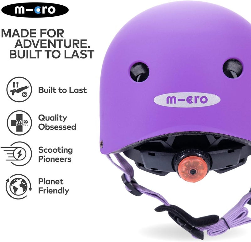 Micro Deluxe Children's Helmet - Adjustable Cycling Headwear for Boys & Girls, Purple (48-54cm) - Image 5