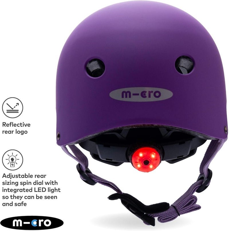 Micro Deluxe Children's Helmet - Adjustable Cycling Headwear for Boys & Girls, Purple (48-54cm) - Image 3