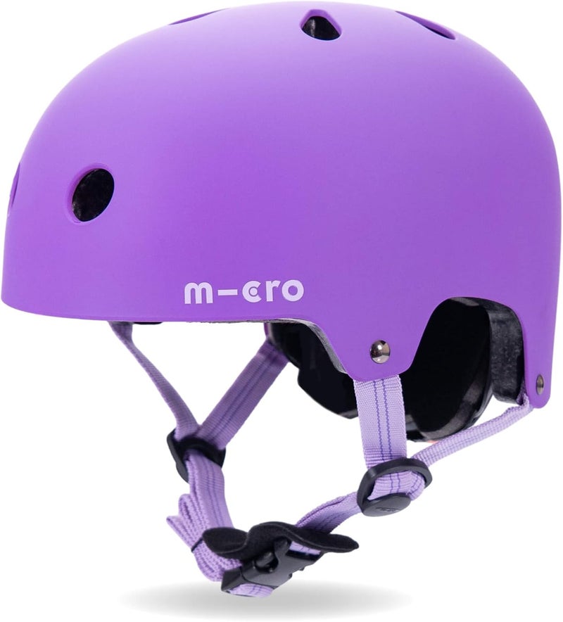 Micro Deluxe Children's Helmet - Adjustable Cycling Headwear for Boys & Girls, Purple (48-54cm) - Image 1
