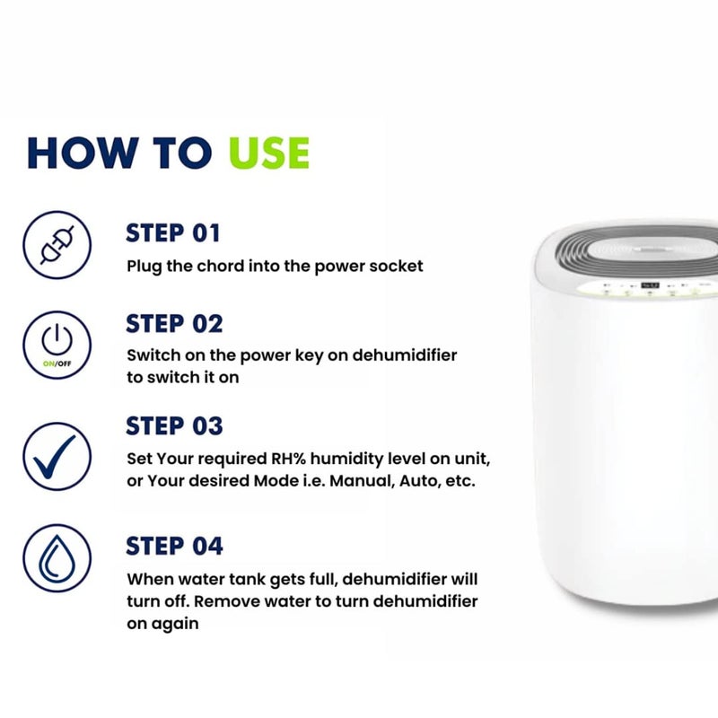 Origin De humidifiers Origin De humidifiers Novita ND 298 Builtin Ionizer Technology Air Purifier Dehumidifier For Room 18421 Sq Ft Coverage Area White  - Image 4