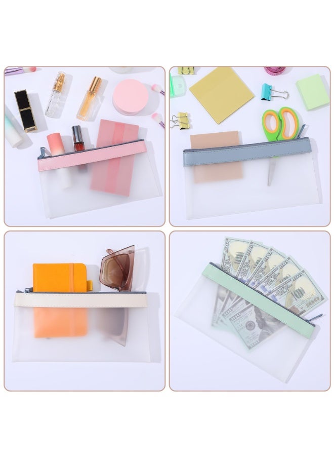 وينر حقائب نقود بسحاب، قطعتان من أكياس الإيداع البنكي الشفافة، مظاريف نقود بلاستيكية شفافة لتنظيم النقود والعملات المعدنية والشيكات والفواتير، حقيبة محفظة نقود، 7.6 × 3.7 بوصة - Image 4