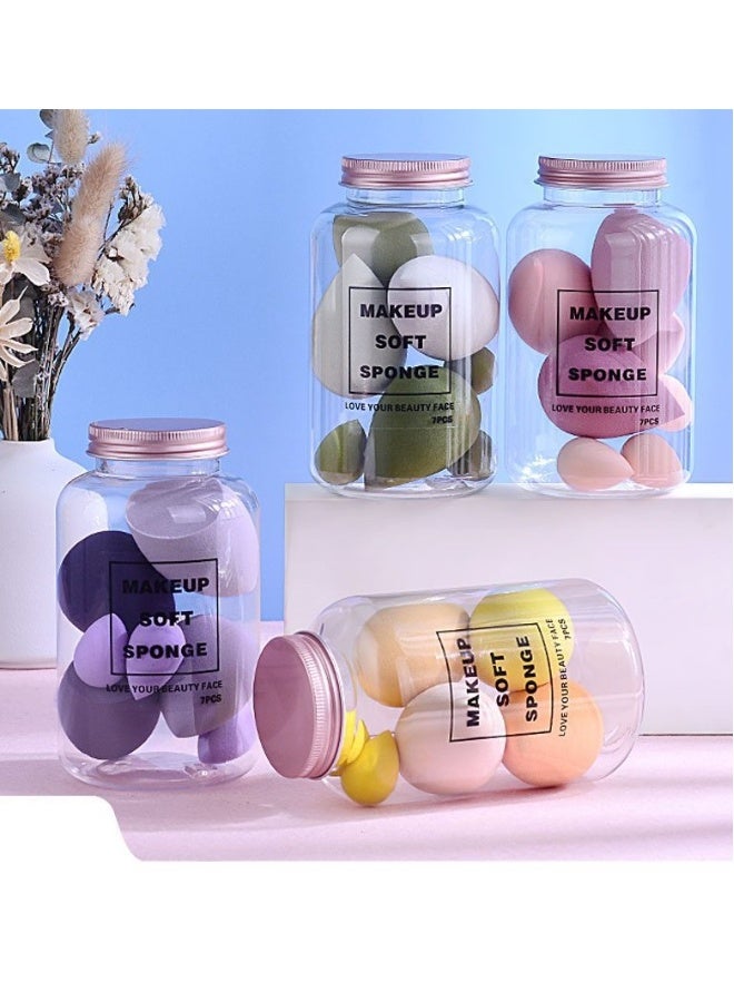 Beauenty Bleach Bottle Makeup Egg Set Filled Powder Puff 7 Water Pad BB Makeup Tool Sponge Makeup Egg Taro - Image 2