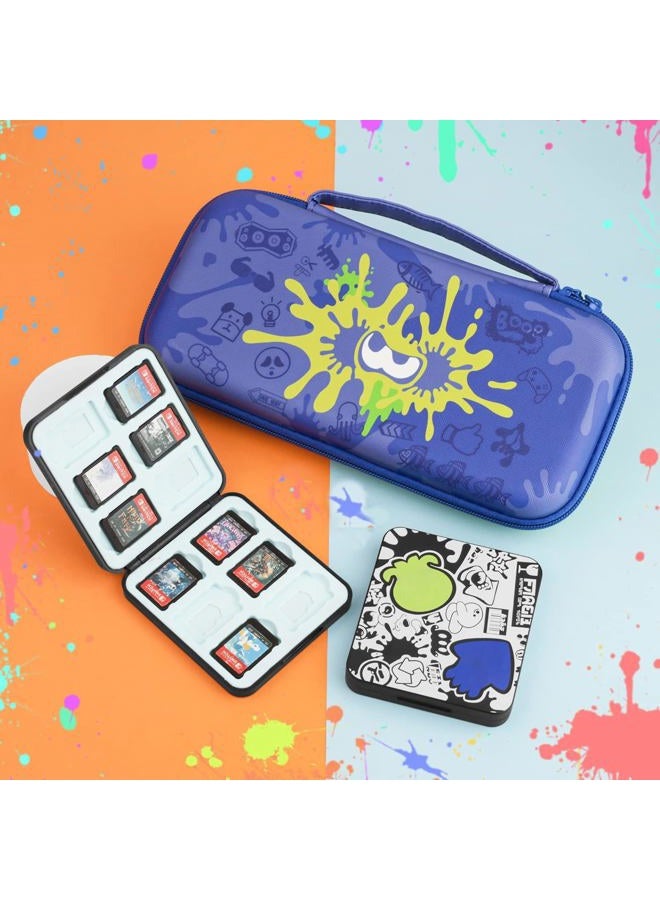 GLDRAM Carrying Case Bundle for Nintendo Switch / OLED, Theme for Splatoon 3 Travel Case for Switch, Portable Accessories Kit with Game Card Holder, Thumb Grip Caps - Image 5