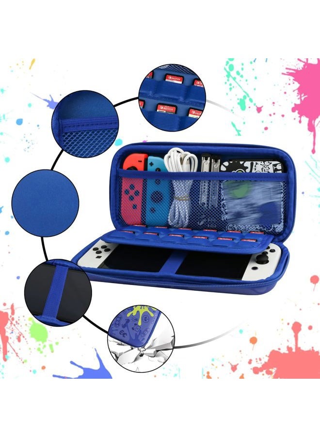 GLDRAM Carrying Case Bundle for Nintendo Switch / OLED, Theme for Splatoon 3 Travel Case for Switch, Portable Accessories Kit with Game Card Holder, Thumb Grip Caps - Image 2