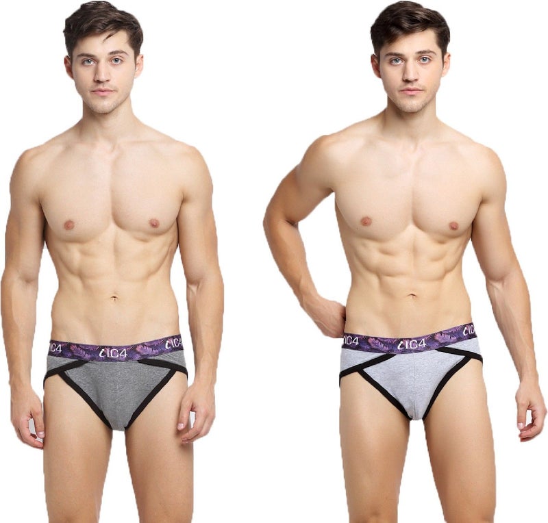 IC4 Store Men's Charcoal and Grey Briefs Pack of 2 - Image 1