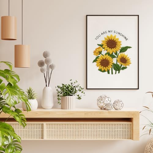 Nuberlic Sunflower Embroidery Kit for Beginners -Adults Starter Cross Stitch Kit DIY Needlepoint with Hoop, Pre-Printed Fabric, Threads & Step-by-Step Guide - Image 3