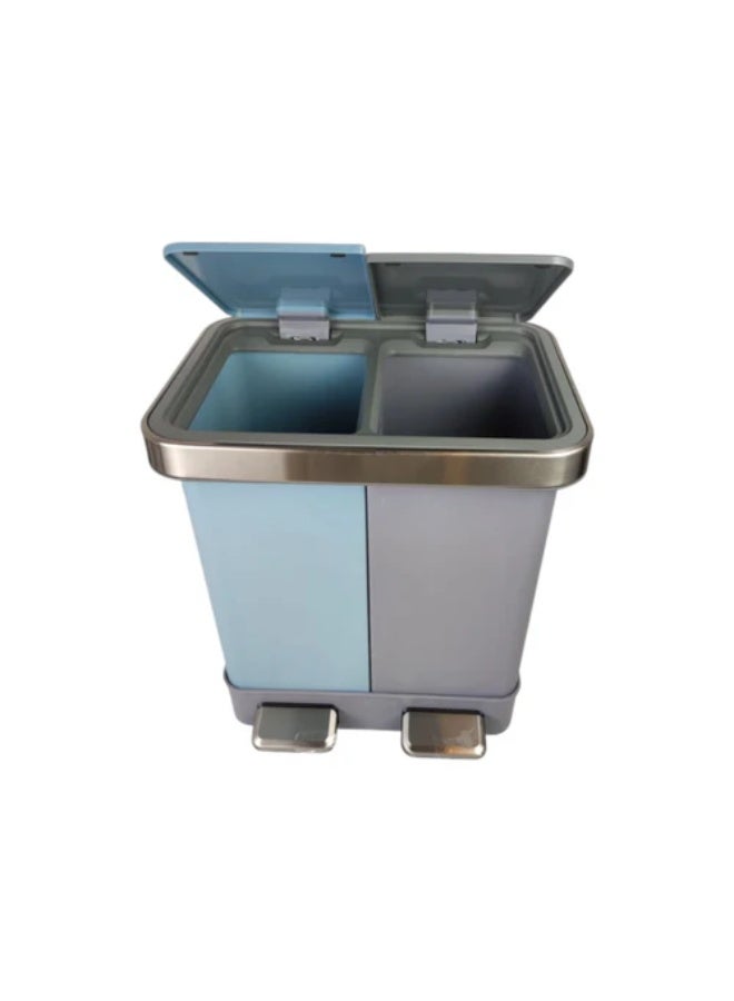 EKO 20L Double Waste Bin with Two 10L Sections – Pedal-Operated, Soft Close Lid, Dual-Compartment Trash and Recycling Bin for Kitchen, Office, and Bathroom - Image 2