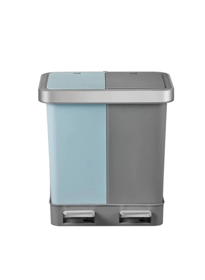 EKO 20L Double Waste Bin with Two 10L Sections – Pedal-Operated, Soft Close Lid, Dual-Compartment Trash and Recycling Bin for Kitchen, Office, and Bathroom - Image 1