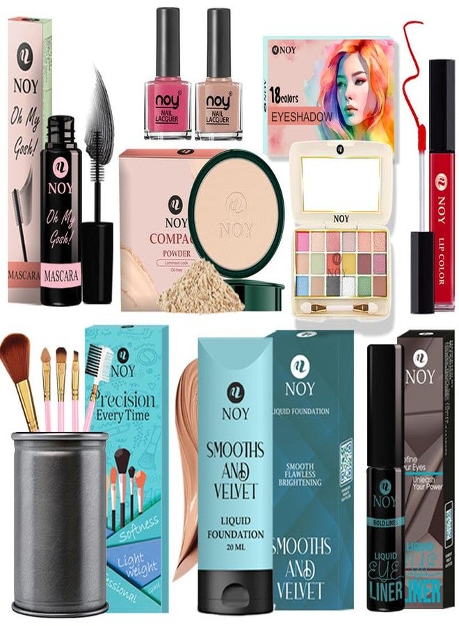 Noy Elegant Makeup Kit Makeup Essentials For Every Skin Tone Valentine Day Makeup Kit With Easy Blendability Pack Of 13#Ny164 - Image 1