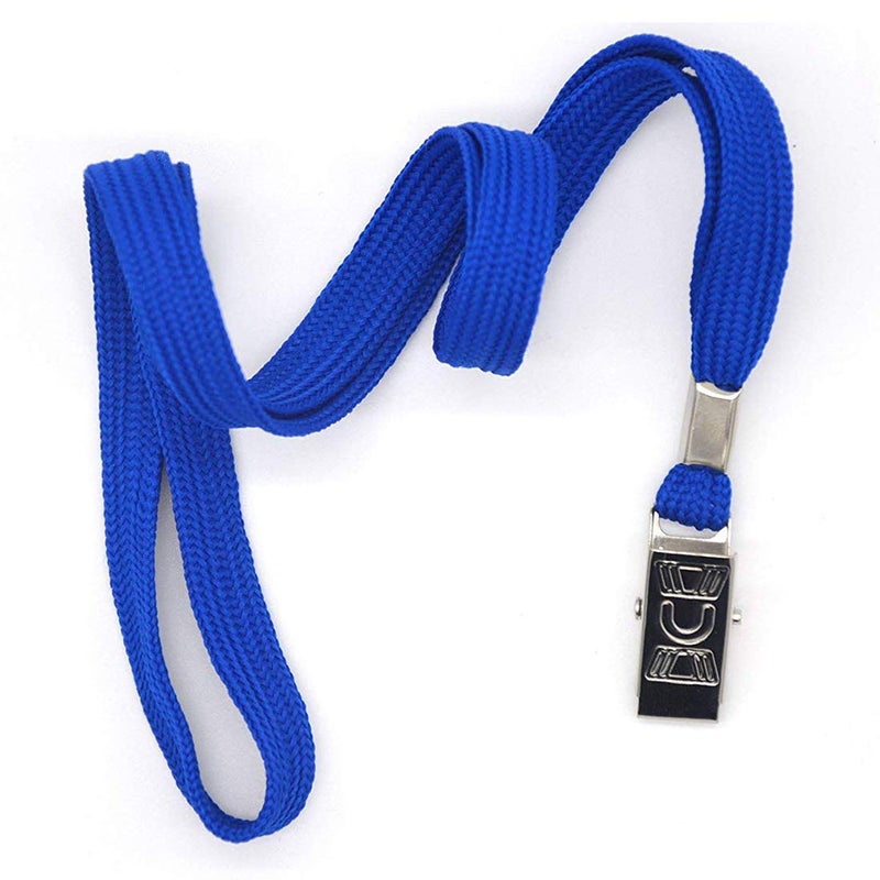 Bird Fiy Blue Lanyards 100 Pack Bulk Badge Lanyards with Clip Neck Flat Lanyard with Badge Lanyard Bulldog Clip - Image 4