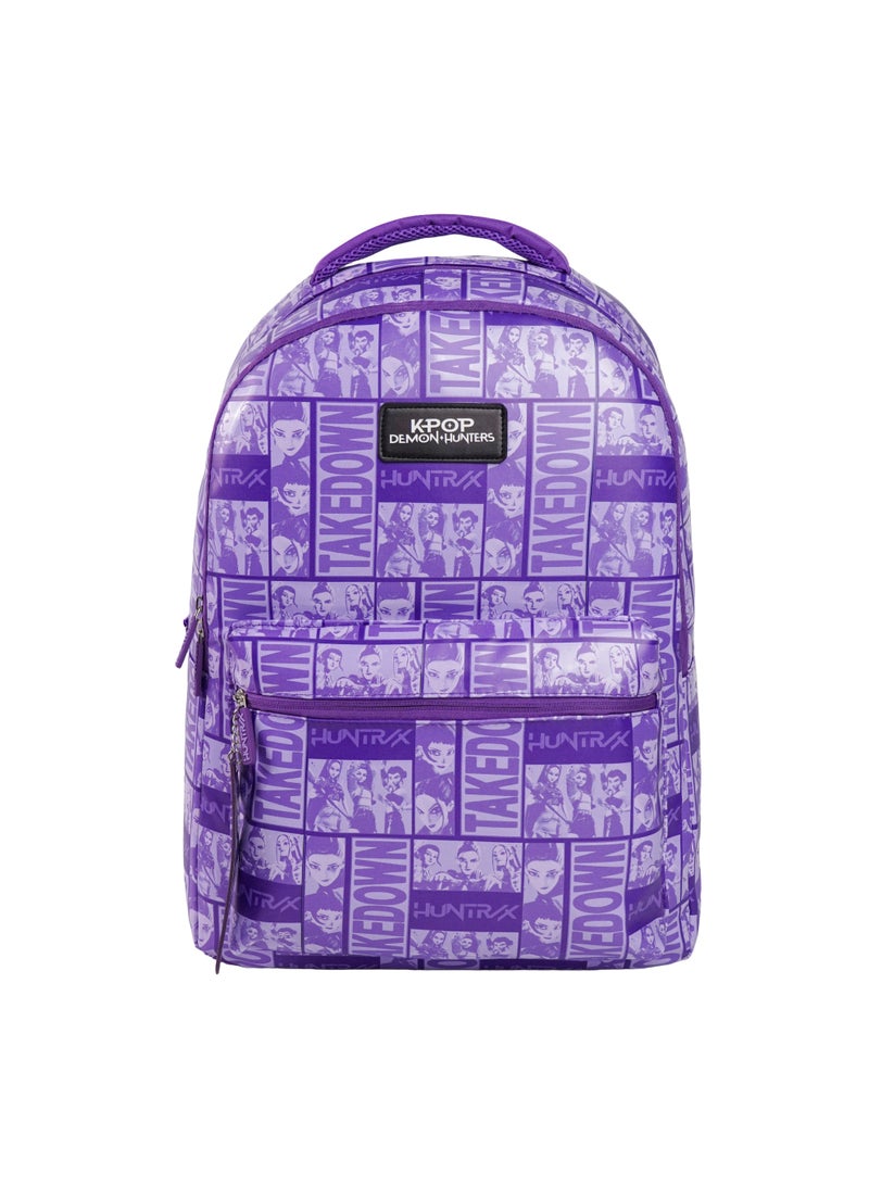 Trucare Netflix KPop Demon Hunters Teens Backpack 18" – Official School Backpack, Large Capacity Travel Daypack for Teens, Purple Character Print Book Bag - Image 1