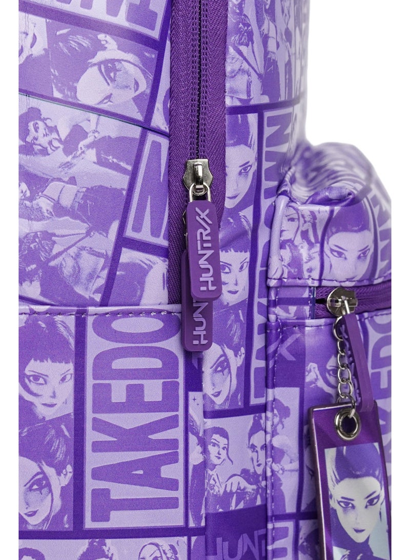 Trucare Netflix KPop Demon Hunters Teens Backpack 18" – Official School Backpack, Large Capacity Travel Daypack for Teens, Purple Character Print Book Bag - Image 5